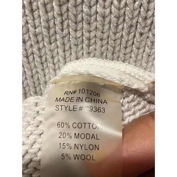 Soft Surroundings Gray Knit Asymmetric Zip Neck Tunic Sweater Woman’s Size P XL - Picture 5 of 8